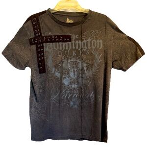 Franky Max Men's Gray Graphic Stylish and Unique Vintage  T-shirt.  Large